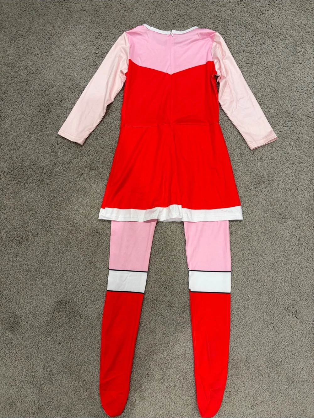 Amy Rose Red and Pink Superhero Costume Dress with Leggings